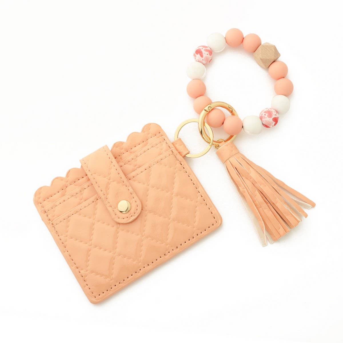 Geometric Beaded Wallet Keychain for Women_CWAB4997