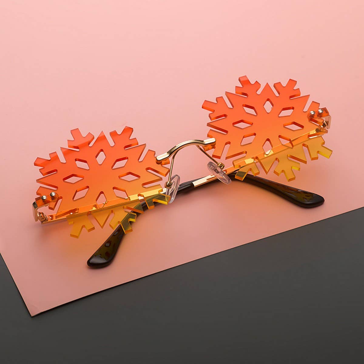 PERSONALIZED SNOWFLAKE LENS FRAMELESS SUNGLASSES_CWASG0682
