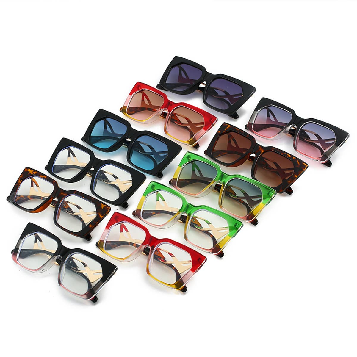 CAT-EYE CURVED TEMPLE FASHION SUNGLASSES_CWASG0536