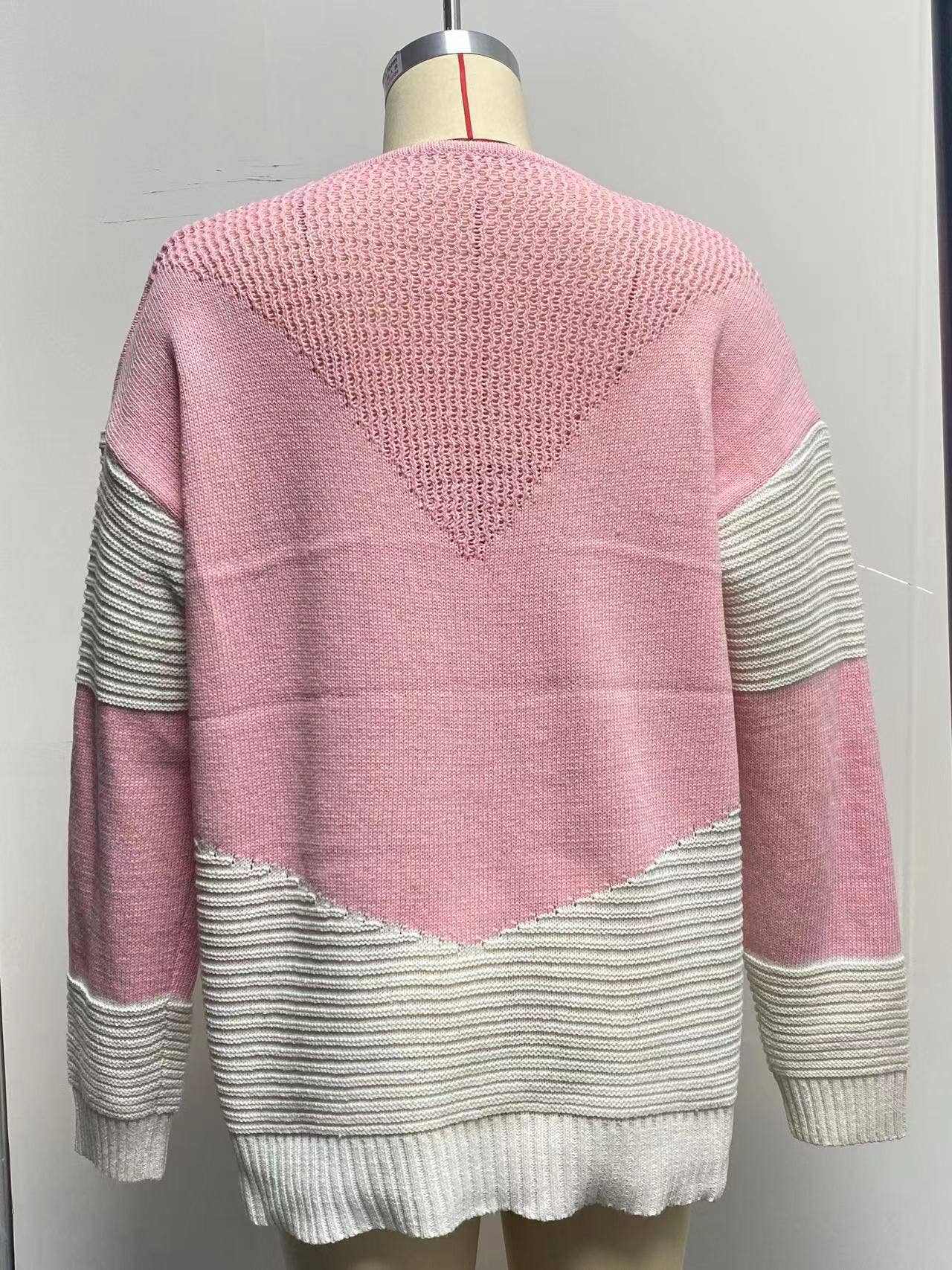 CREW-NECK COLOR MATCHING BASE PULLOVER SWEATER