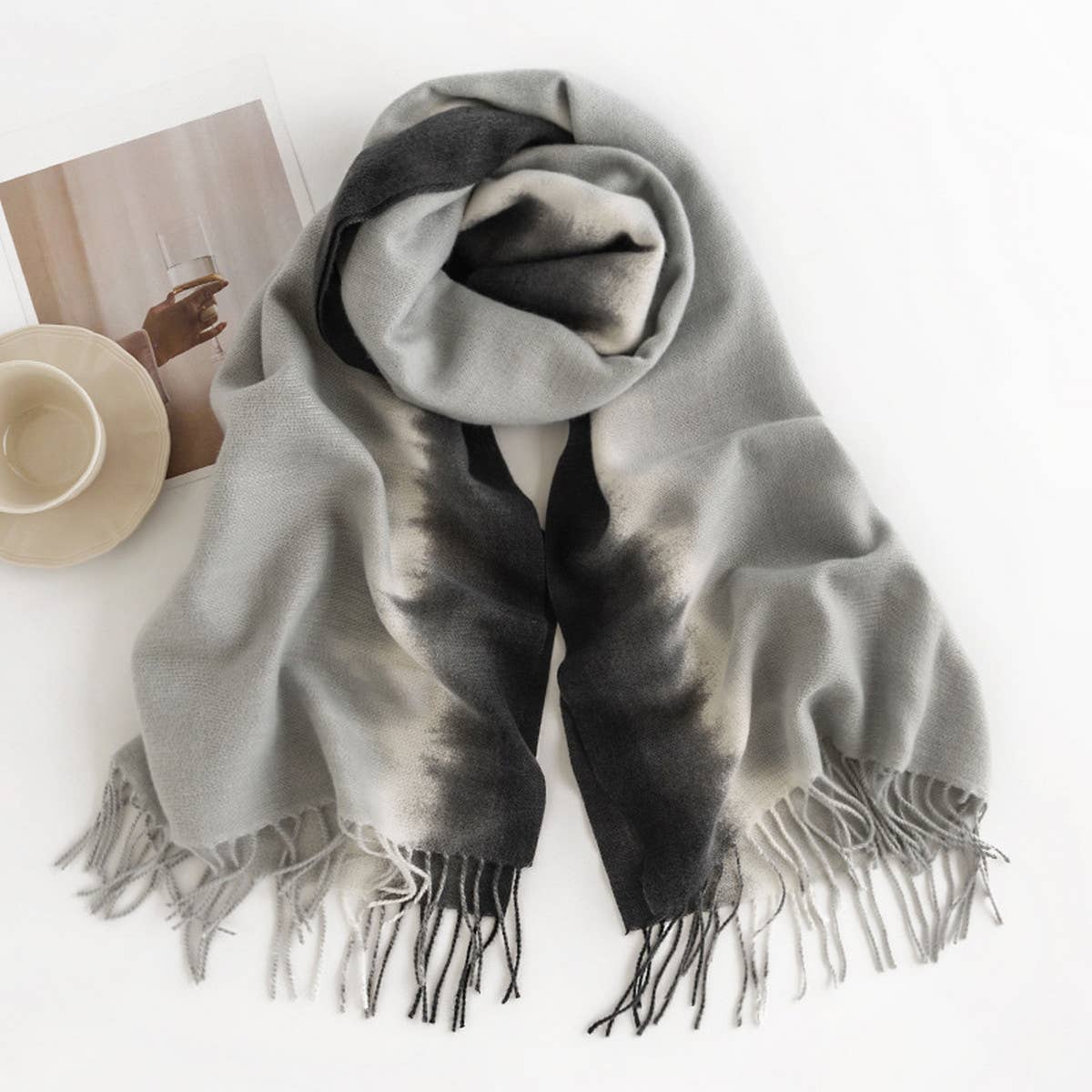 Chic Cashmere Feel Scarf - Faux Wool Winter Shawl_CWASC0435