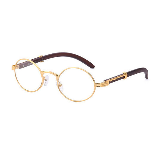 IMITATION WOOD SUNGLASSES ROUND FRAME SUNGLASSES