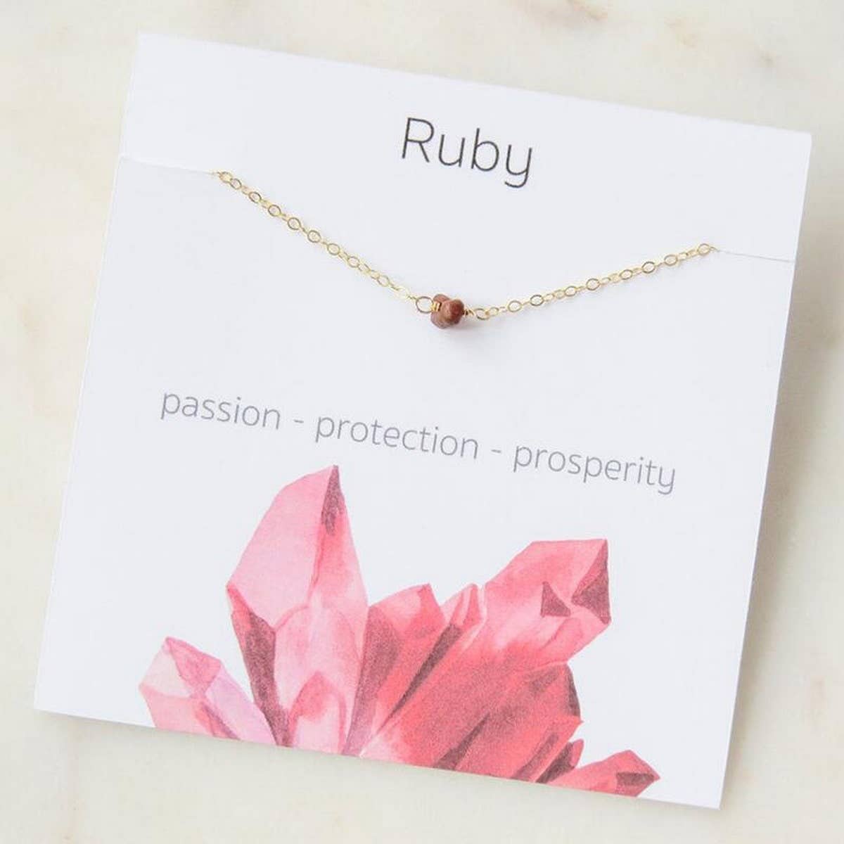 NATURAL CRYSTAL GRAVEL PENDANT NECKLACE WITH CARD