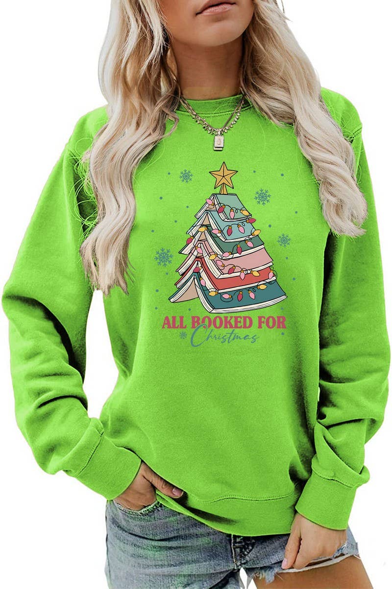 CWTBLL01325_LETTER PRINT CREW NECK CHRISTMAS SWEATSHIRT