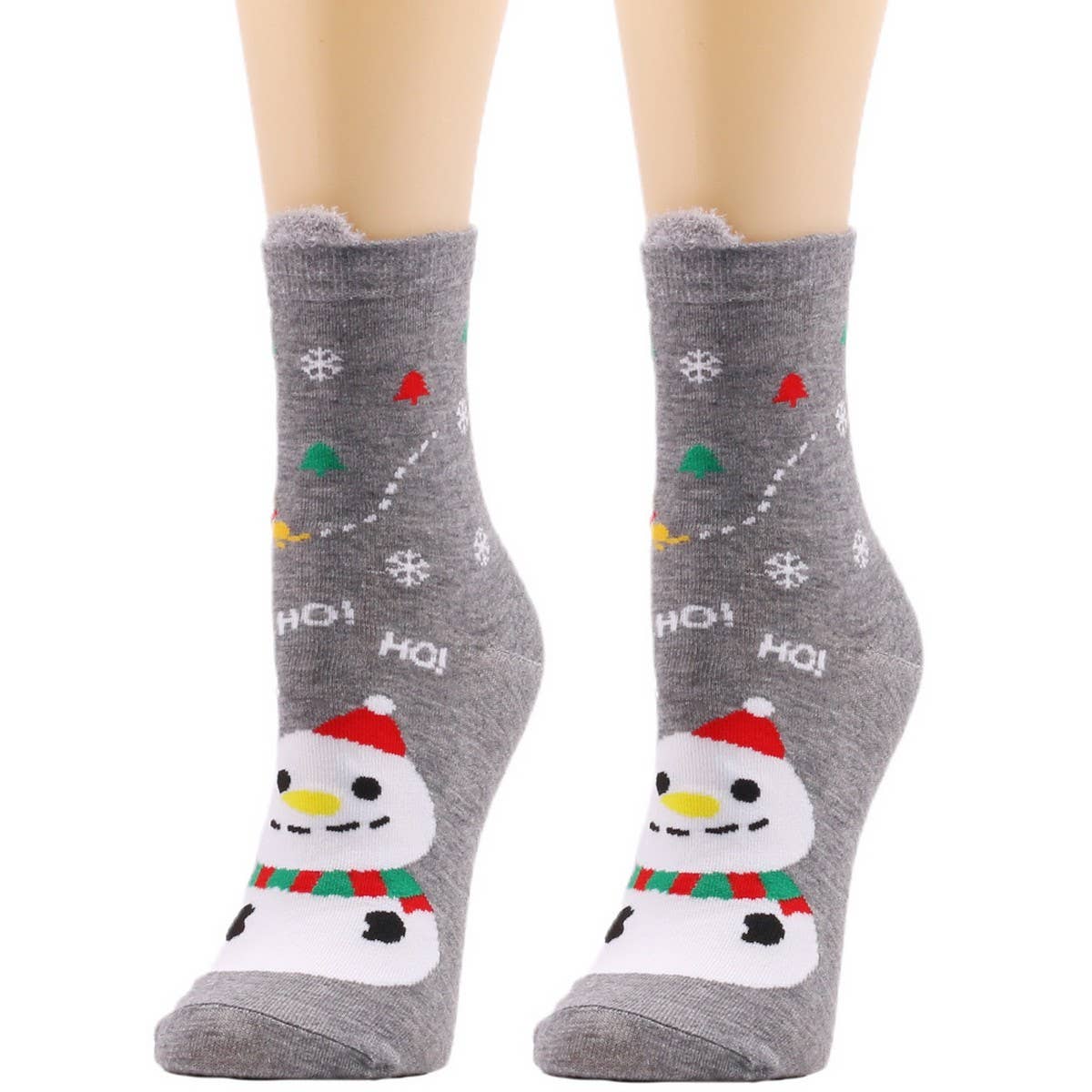 CWMS0819_Santa Elk Snowman Christmas Socks