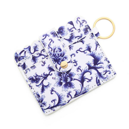 PU Card Wallet with Keychain & Multi-Card Slots_CWAB4934