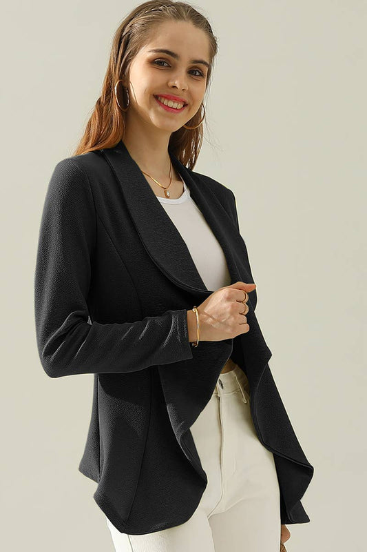 CWOBL090_Casual Work Long Sleeve Open Front Blazer