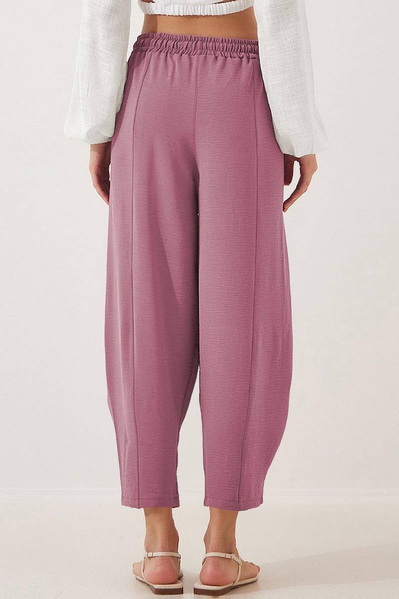 CWBLP01036_HIGH WAIST DRAWSTRING POCKET CROPPED PANTS