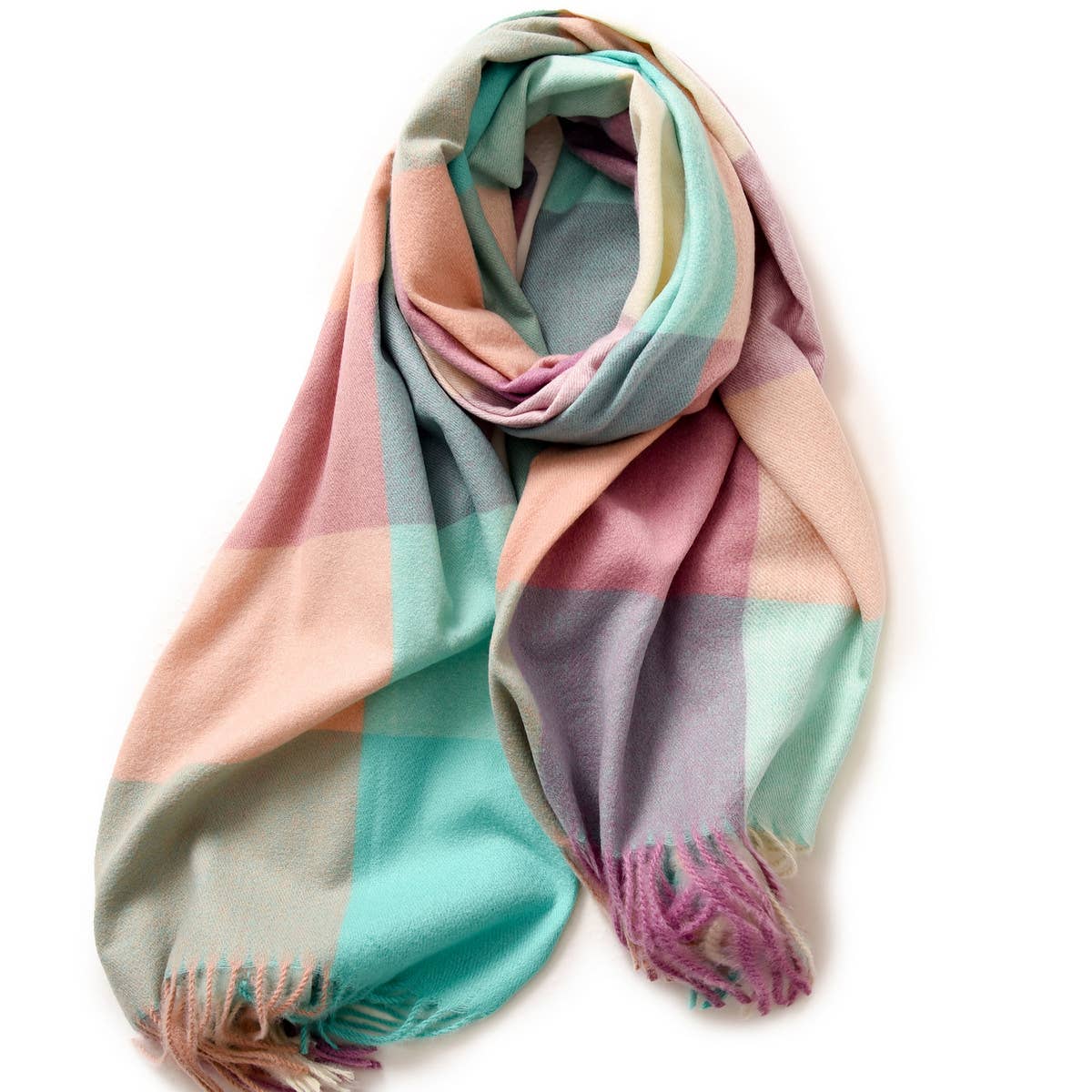 Elegant Plaid Shawl - Winter Scarf for Women