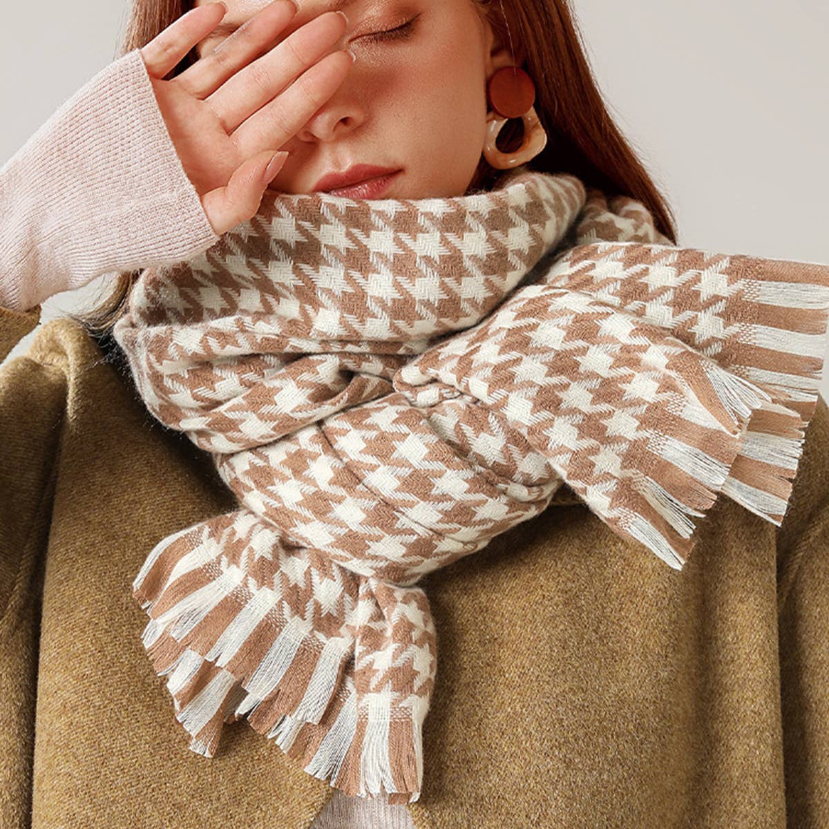 WOMEN FASHION SWEET THOUSAND BIRDS PLAID SCARF