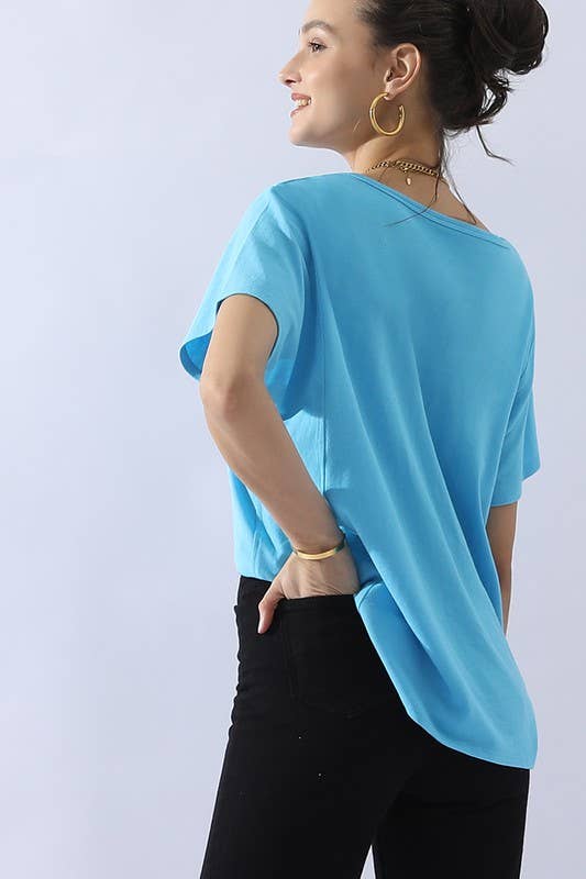 CWTTS691_LOOSE FIT ROUND NECK SHORT SLEEVE T SHIRT TOP