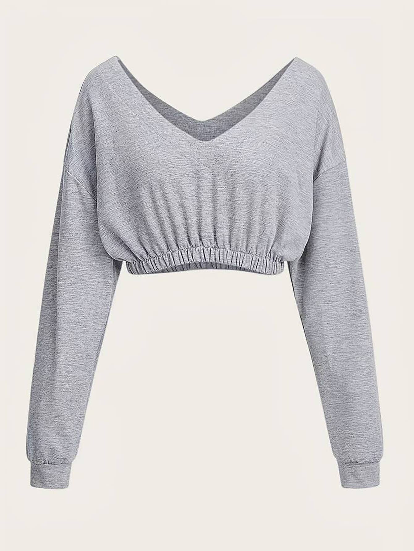 CASUAL SPORTS FASHION SHORT CROP HOODIE