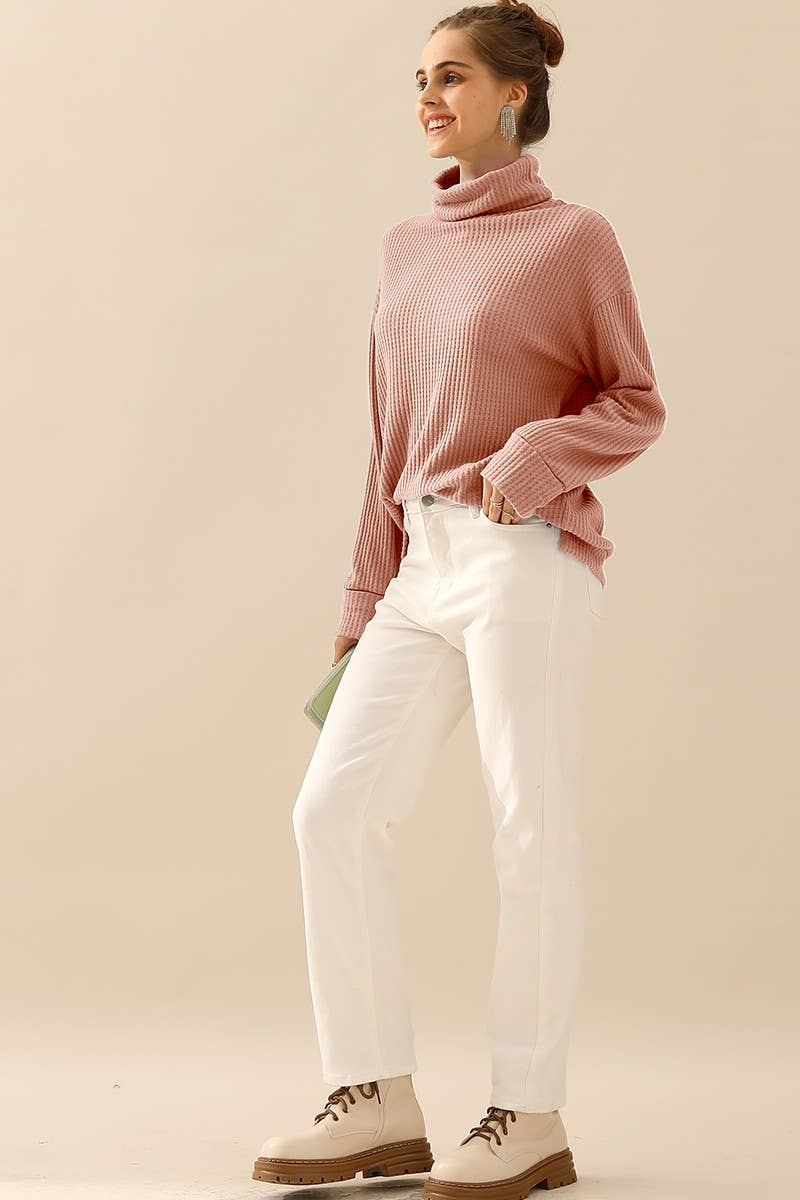 CWTTL1505_PLUS TURTLE HIGH NECK SWEATER KNIT TOP