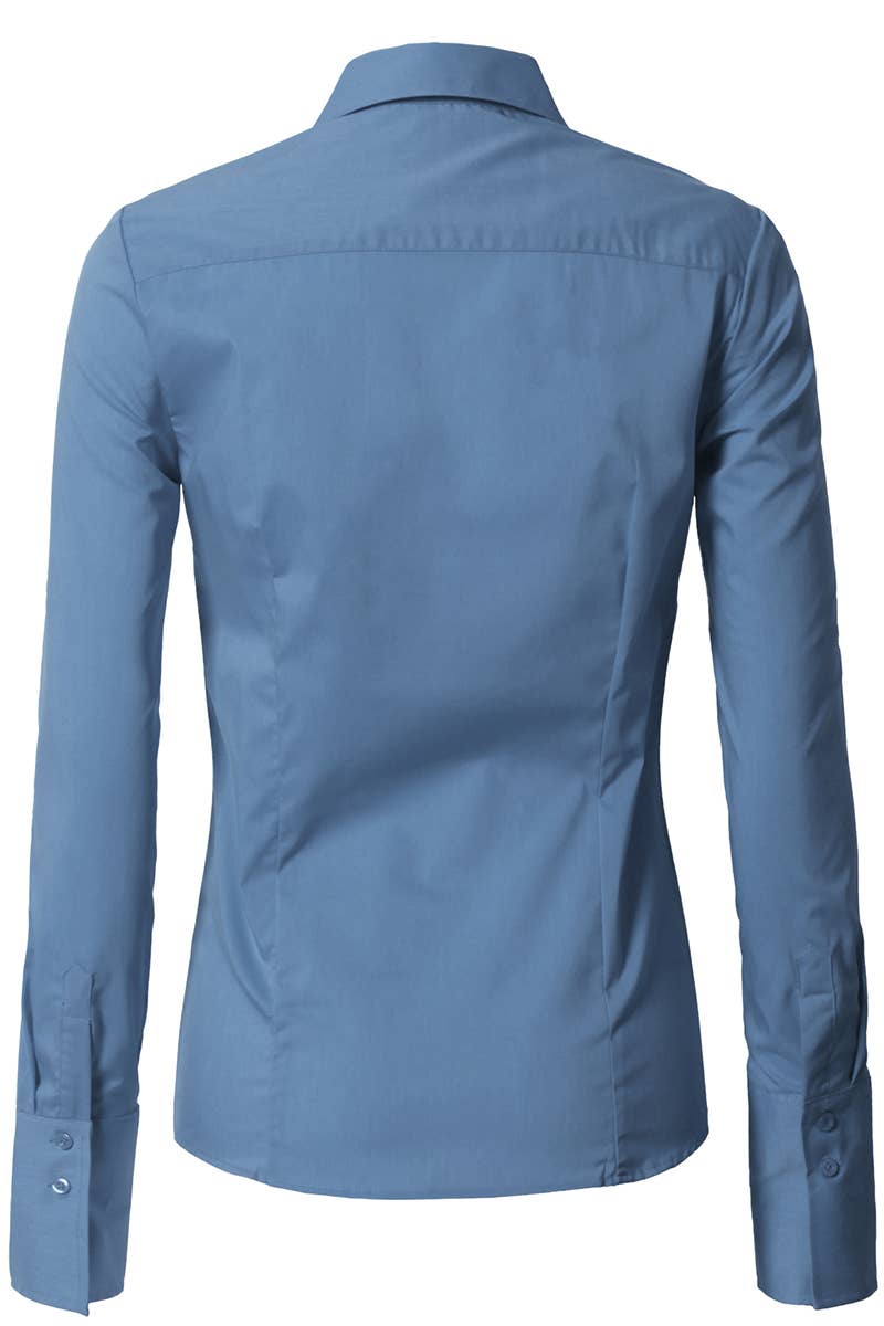 CWTDSL028_Button Down Long Sleeve Collared Shirts