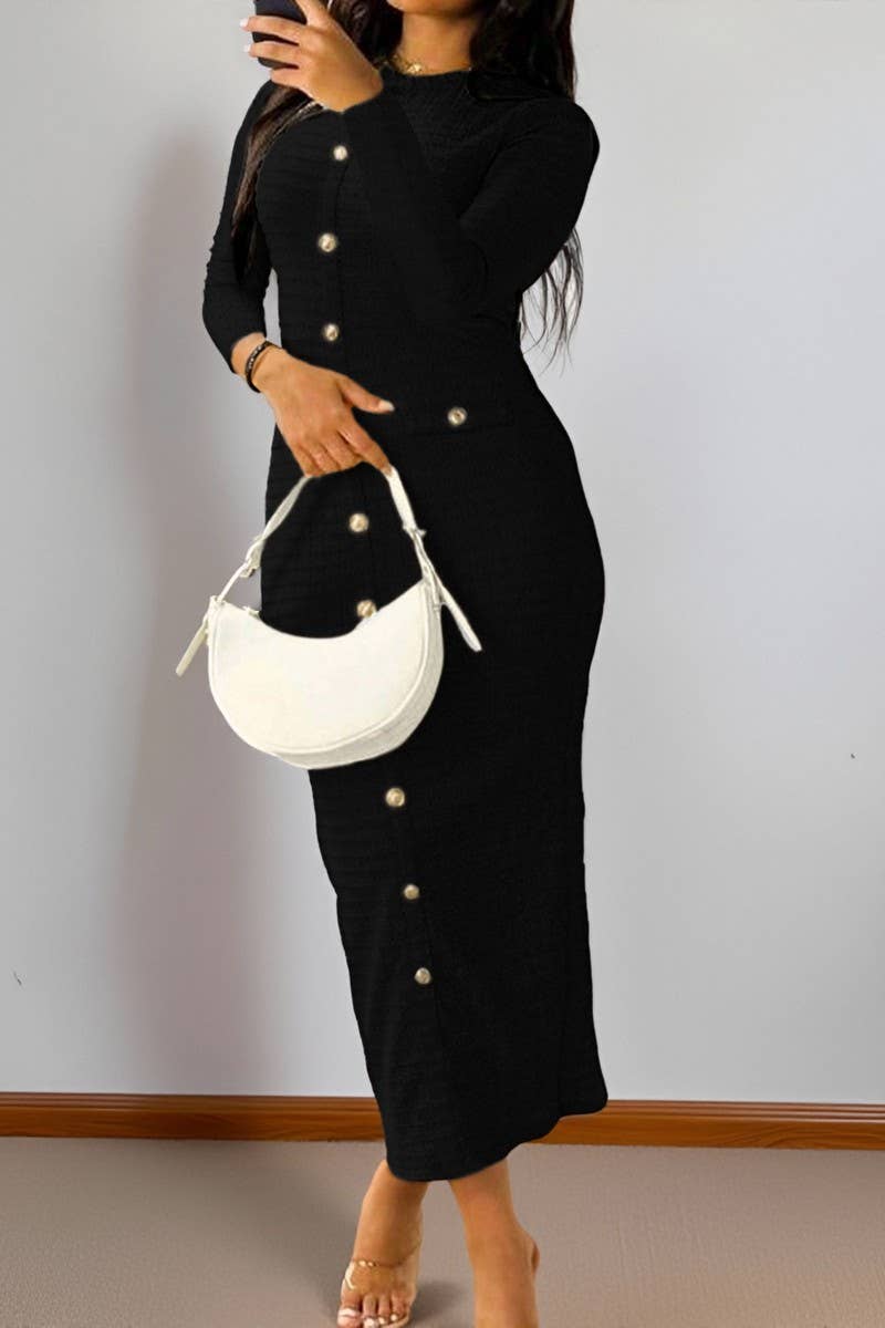 CWDMD01179_ELEGANT SOLID BODYCON MAXI DRESS