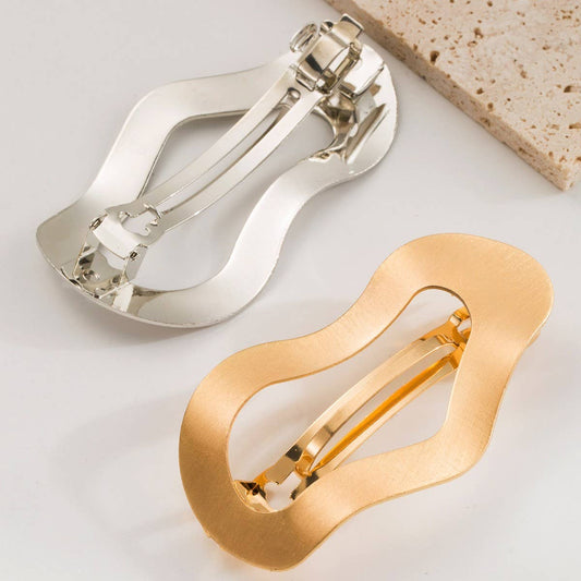 Minimalist Metal Oval Geometric Spring Hair Clip