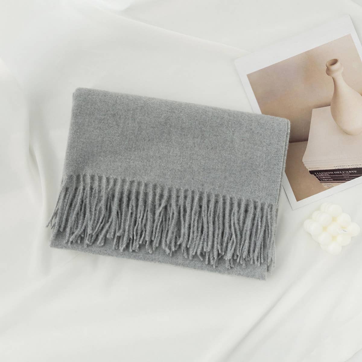 Cozy Solid Color Winter Scarf with  for Women