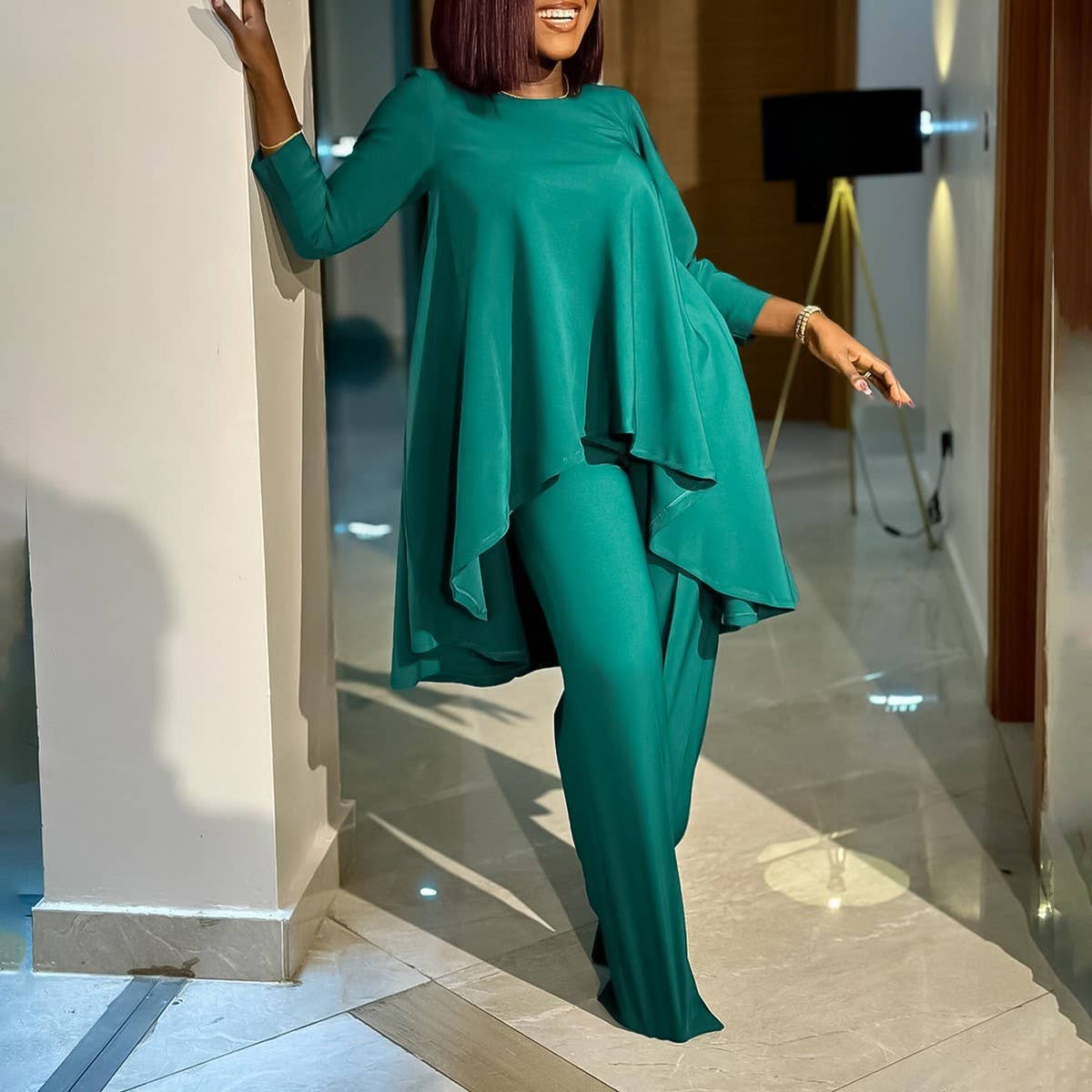 OVERSIZED TOP AND WIDE-LEG PANTS TWO-PIECE SET_CWSTB1141