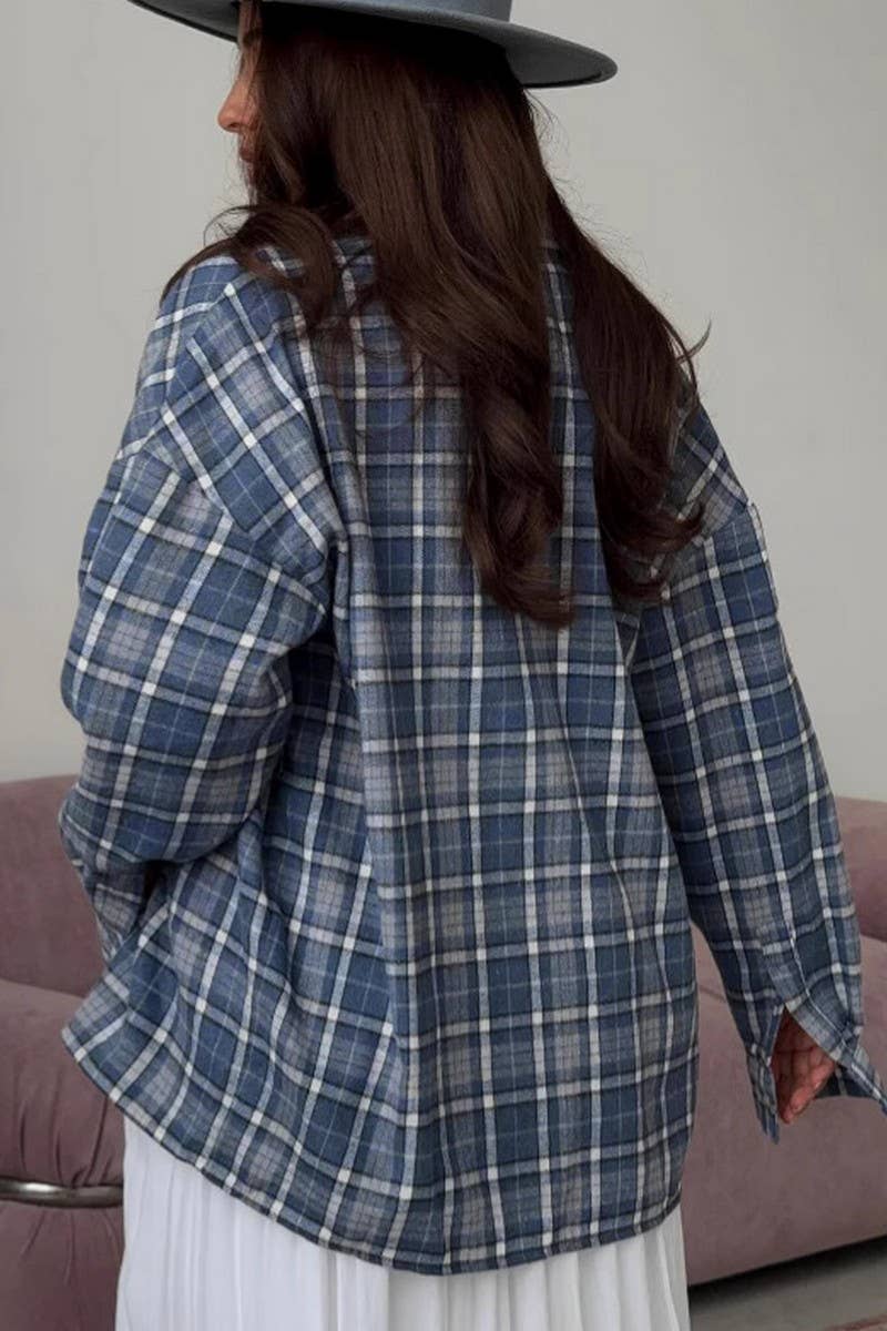 CWTBLL00572_RETRO VERSATILE LOOSE PLAID LONG-SLEEVED SHIRT