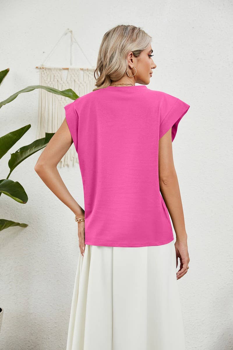 CWTBLS0864_ROUND NECK SOLID COLOR RAGLAN SLEEVE T-SHIRT