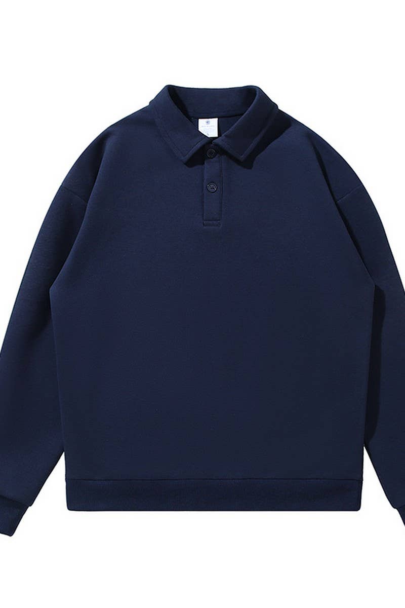 CWTBLL4169_LOOSE FIT LONG SLEEVE DROP SHOULDER POLO