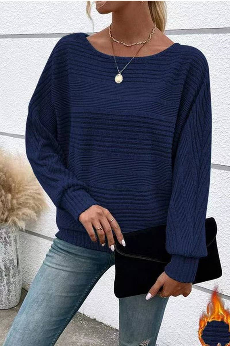 CWTBLL00721_SOLID COLOR LONG-SLEEVED PATCHWORK TOP