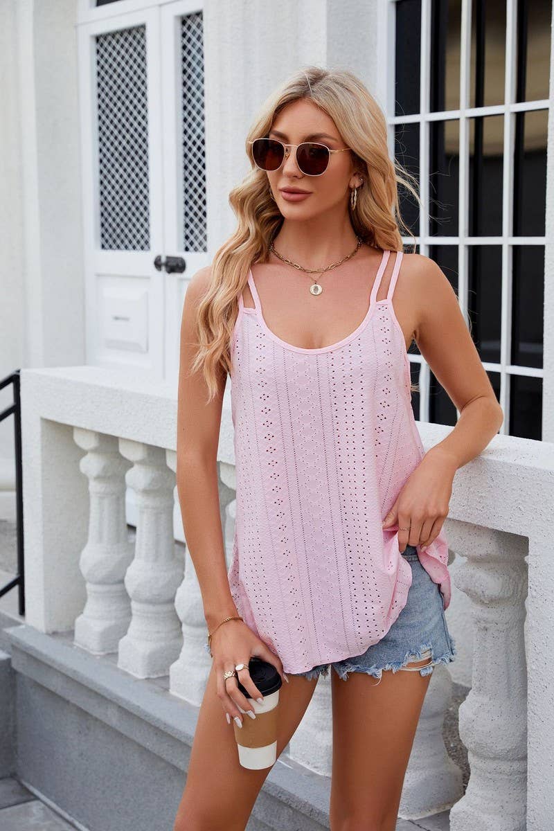 CWTTSL0228_Sleeveless Double Strap Knit Top