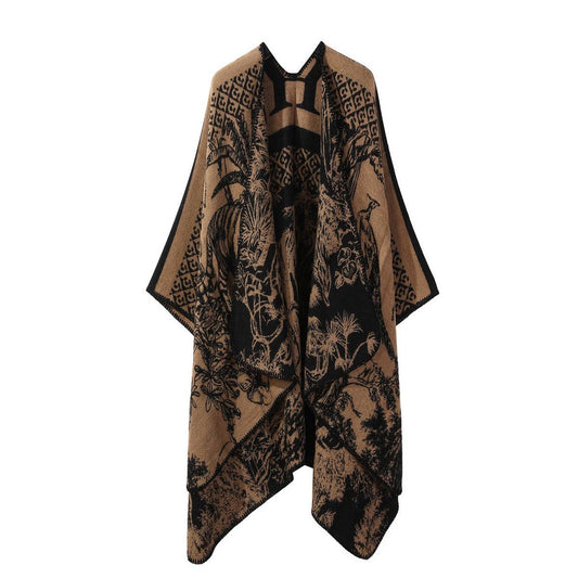 KNITTED SHAWL SCARF RETRO FASHION PRINTED SHAWL