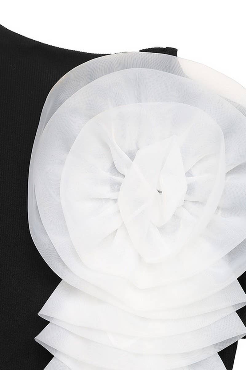 CWSBSL0171_BLACK LONG SLEEVE JUMPSUIT WITH 3D FLOWER DETAIL