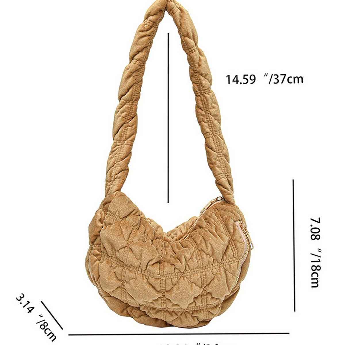 Velvet Fuzzy Puffy Cloud Shoulder Bag_CUAB00482