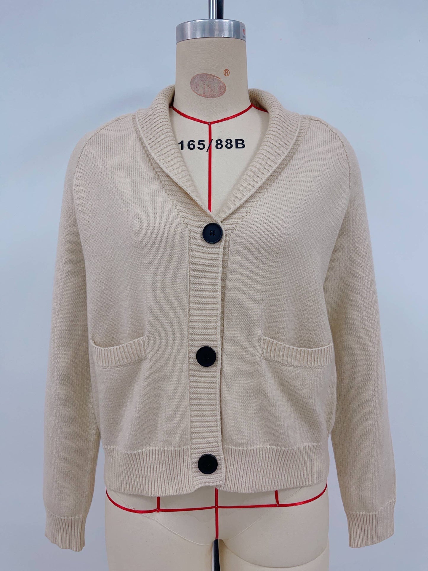 Casual loose long-sleeved V-neck Cardigan