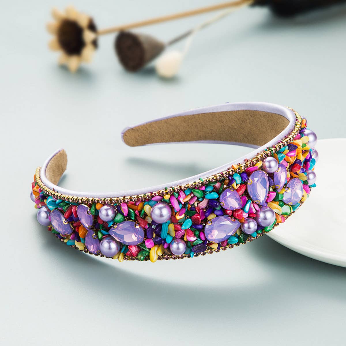 PERSONALIZED DESIGN COLORFUL TURQUOISE HEADBAND_CWAHA1974