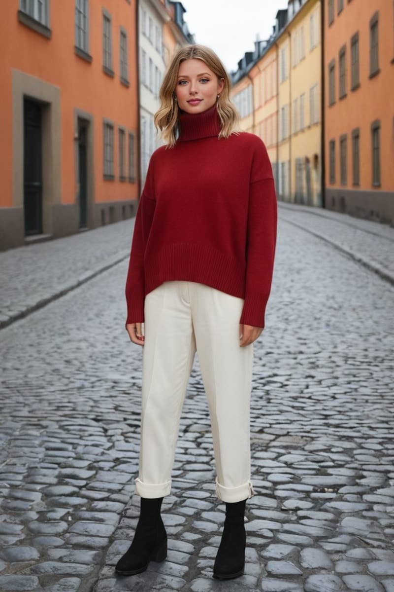 CWOSWL6630_THICK TURTLENECK SWEATER WITH LONG SLEEVES