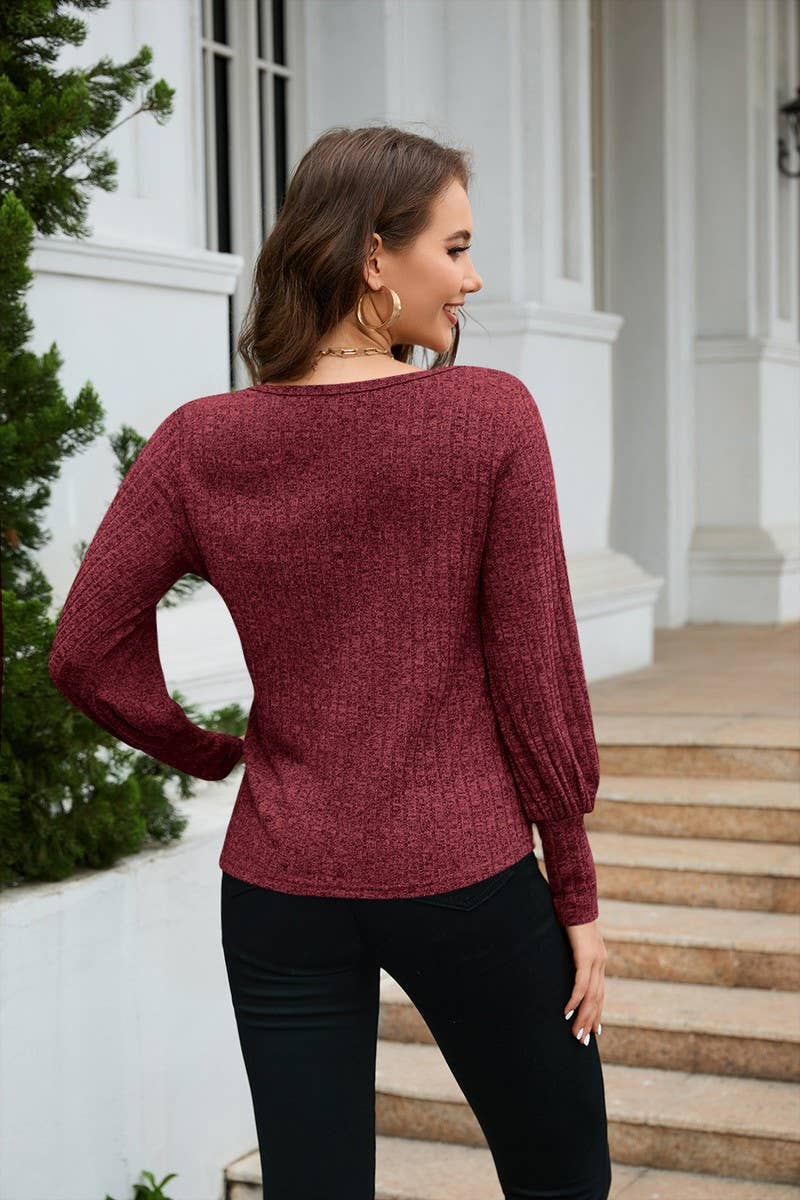 CWTBLL1628_ROUND NECK RIBBED BRUSHED STITCHING T-SHIRT