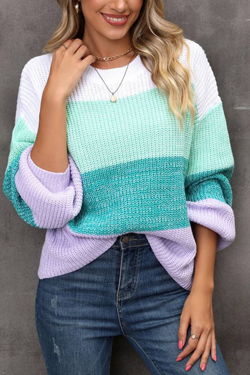 CWOSWL1681_Crew Neck Long Sleeve Pullover Sweater