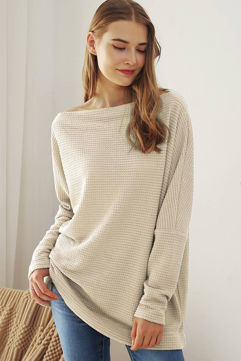 CWTTL722-M_IN BATWING SLEEVE PULLOVER SWEATER KNIT_B30425