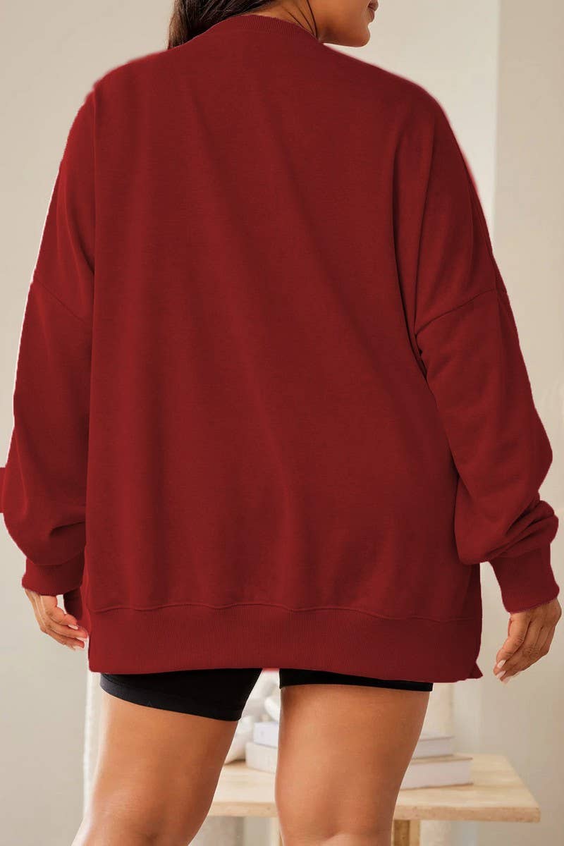 CWTBLL01232_CHRISTMAS SEQUIN LOOSE LONG SLEEVE SWEATSHIRT
