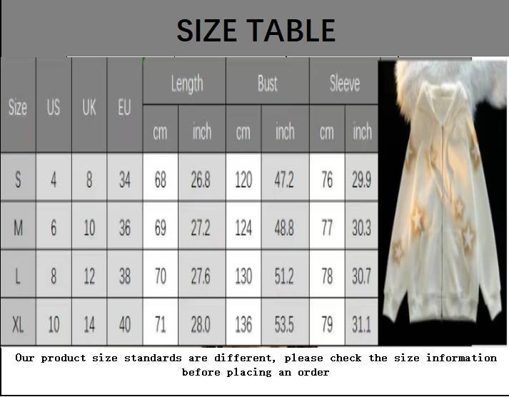 CWOCO1185_STAR PRINT LOOSE CASUAL ZIP-UP HOODED JACKET