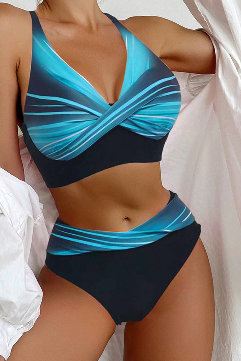 CWMW0827_CROSS STRAP SEXY TWO-PIECE BIKINI SWIMSUIT