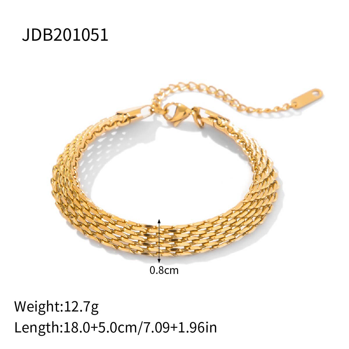 18K Gold Vacuum Plated Bar Bracelet, No Fade_CWAJE4709