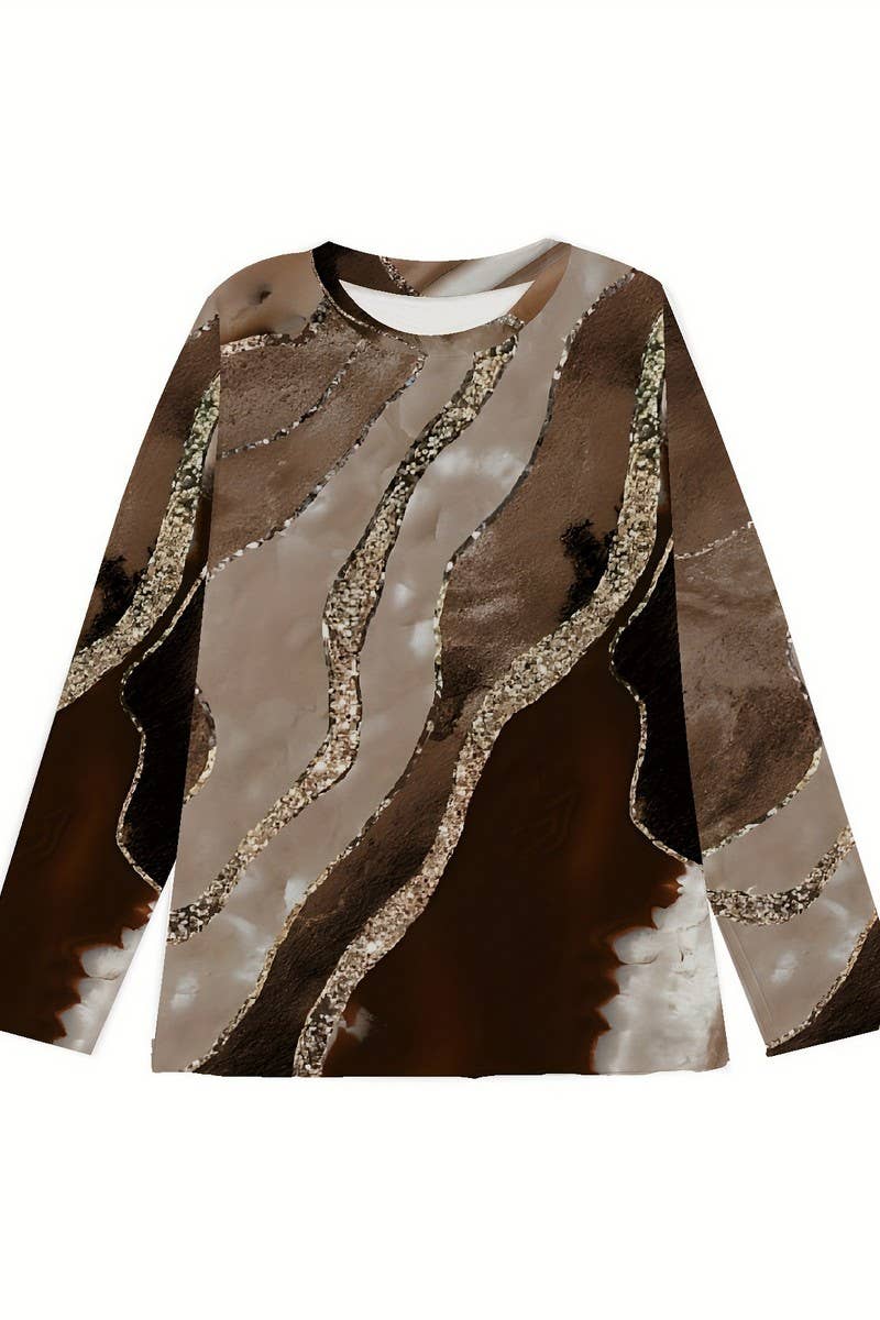 CWTBLL01158_VINTAGE MARBLE LONG-SLEEVED T-SHIRT TOP