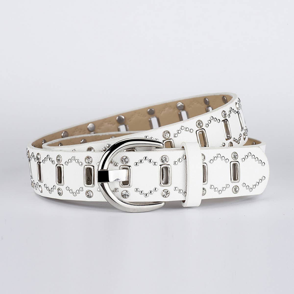 WOMEN POPULAR DIAMOND RIVET PUNK STYLE BELT_CWABE0585