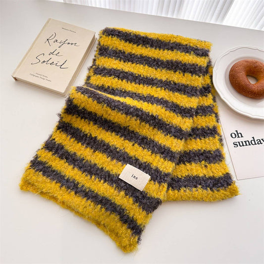 Chic Colorblock Wool Knit Scarf - Cozy Shawl_CWASC1450