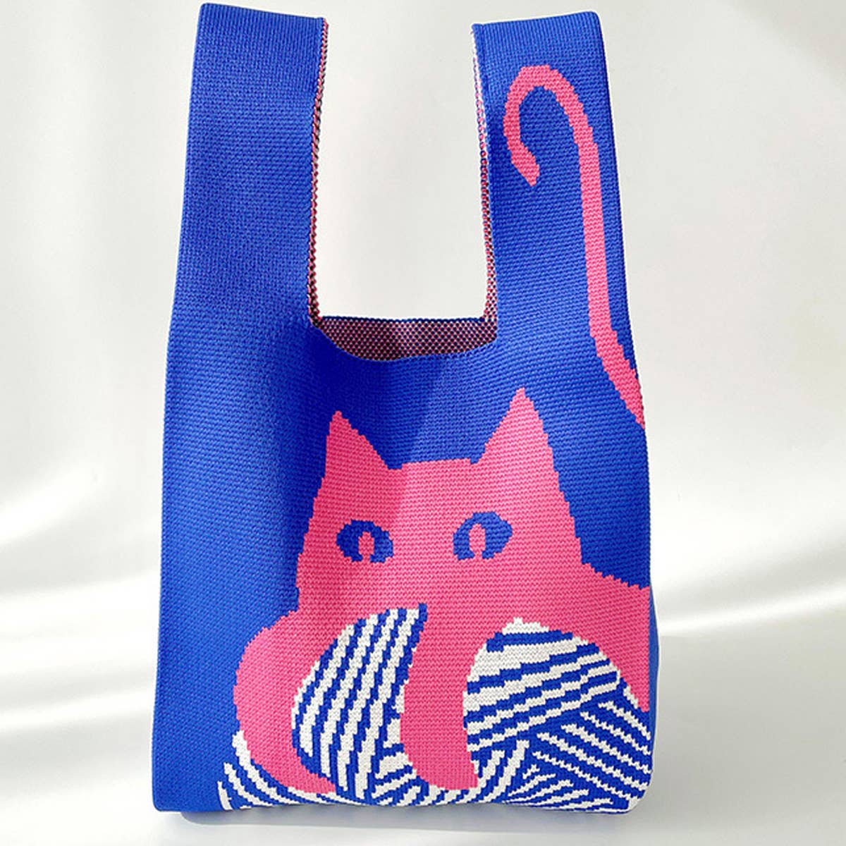 CUTE CAT KNITTED SHOULDER BAG HANDBAG_CWAB1494