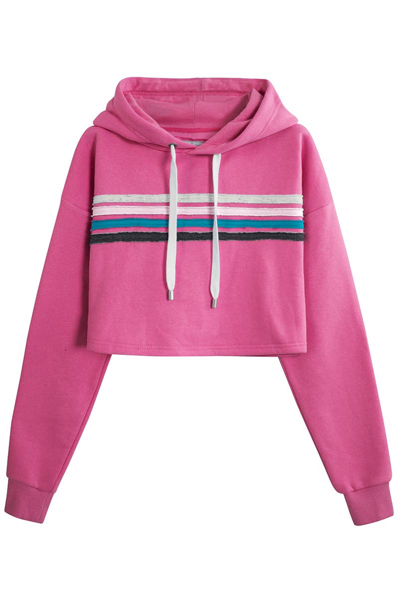 CWOHOL426_Lightweight Pullover Hoodie Cropped Sweatshirt