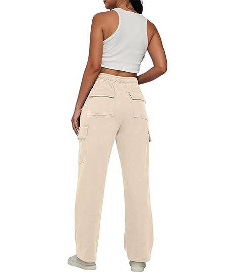 Design sense pockets straight-leg wide-leg pants