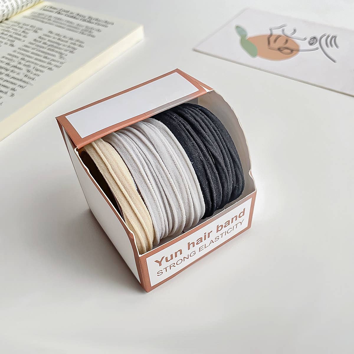 Five high-elasticity thick candy-color hair ties