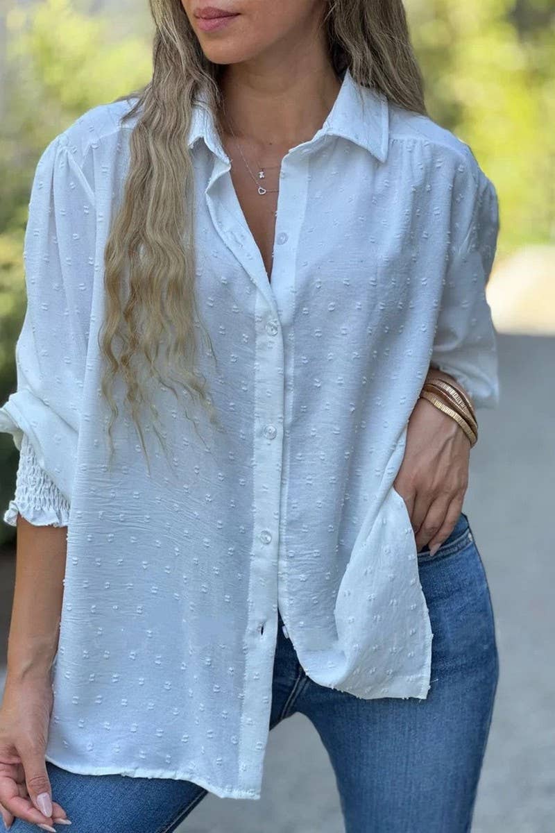 CWTBLL01201_2025 CASUAL LOOSE FIT BUTTON DOWN POLO SHIRT