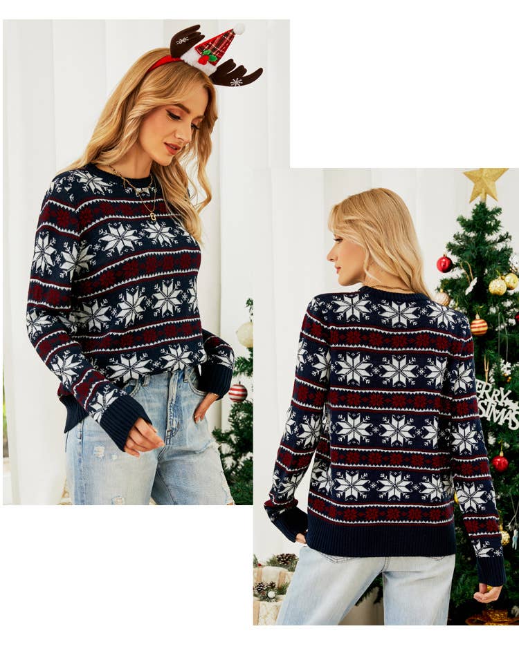 Christmas snowflake long-sleeved sweater