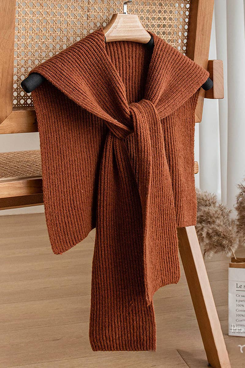 CWASC2726_AUTUMN AND WINTER STRIPED WOOL NECK SHAWL